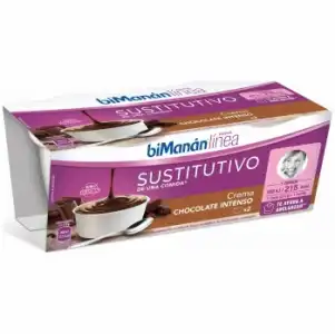 Crema de chocolate sustitutiva Bimanán Línea sin gluten pack de 2 unidades de 210 g.