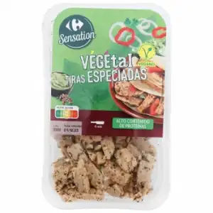 Tiras especiadas vegetal Sensation Carrefour 170 g.