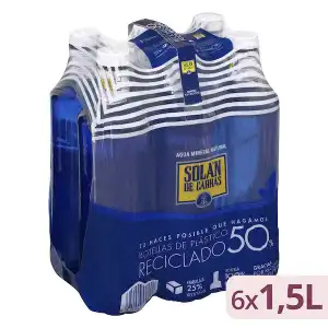 Agua mineral Solán de Cabras grande 6 botellas X 1.5 L