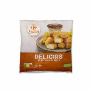 Delicias de pechuga de pollo Carrefour Extra 500 g.