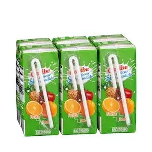 Fruta + leche Caribe Hacendado sin azúcares añadidos 6 mini bricks X 200 ml