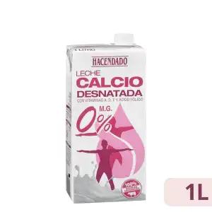 Leche desnatada calcio Hacendado Brick 1 L