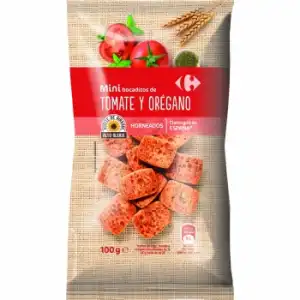 Mini bocaditos de tomate y orégano Carrefour 100 g.