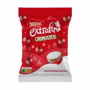 Bolitas de chocolate con leche relleno cremoso Nestlé Extrafino Cremositos sin gluten 144 g.