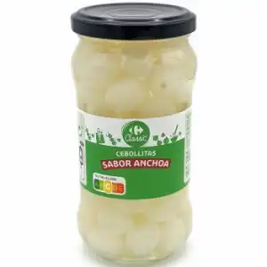 Cebollitas sabor anchoa Classic Carrefour 190 g.