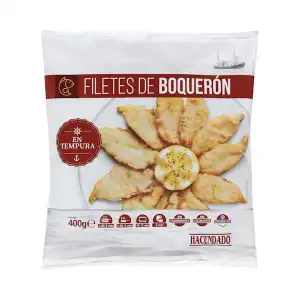 Filetes de boquerón en tempura Hacendado ultracongelado Paquete 0.4 kg