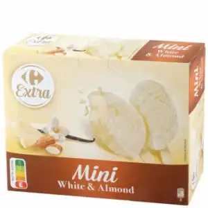 Mini bombón helado chocolate blanco almendrado Extra Carrefour 8 ud.