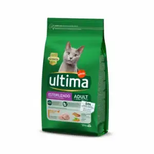 Pienso para gato esterilizado adulto sabor pollo Ultima Cat 1,5kg.