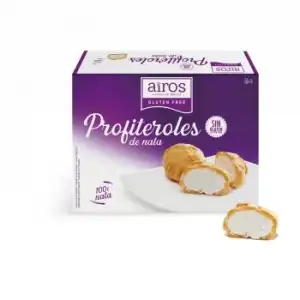 Profiteroles rellenos de nata Airos sin gluten 250 g
