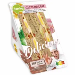 Sándwich Delicious Club Bacon Ñaming 200 g.