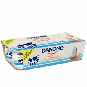 Yogur azucarado natural Danone sin gluten pack de 8 unidades de 120 g.