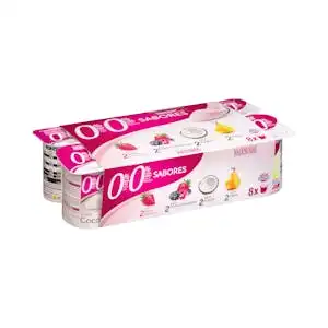 Yogur sabores Hacendado 0% m.g 0% sin azúcares añadidos