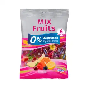 Caramelos Mix Fruits Hacendado 0% azúcares Paquete 0.1 kg