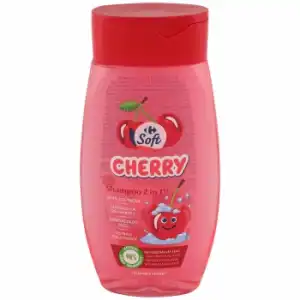 Champú cereza 2en1 Kids Carrefour Soft 250 ml.