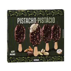 Helado vegetal mini a base de anacardo con crema de pistacho Hacendado Caja 326 ml