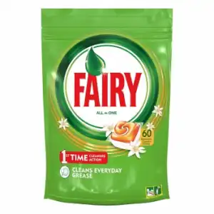 Lavavajillas máquina Todo en 1 aroma naranja en cápsulas Fairy 60 ud.