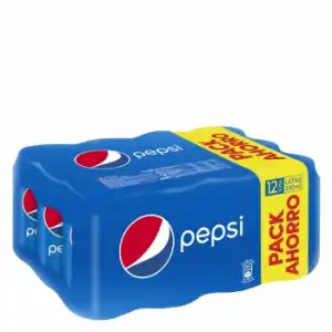 Refresco de cola Pepsi pack de 12 latas de 33 cl.