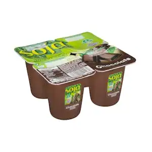 Yogur de soja sabor chocolate Hacendado 4 ud. X 0.1 kg