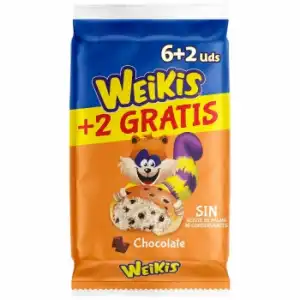 Bollo con pepitas de chocolate Weikis La Bella Easo sin aceite de palma 6 ud.