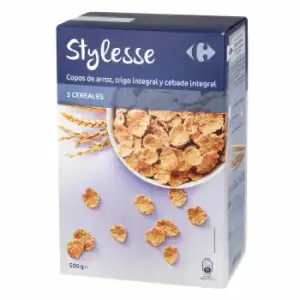 Copos de arroz, trigo integral u cebada integral Stylesse Carrefour 500 g.
