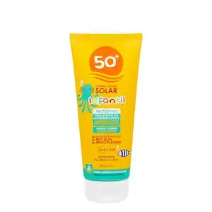 Crema protección solar infantil FPS 50+ Deliplus para pieles sensibles y atópicas Bote 0.2 100 ml