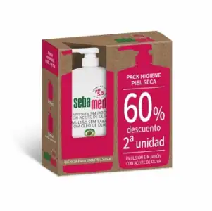 Emulsión sin jabón con aceite de oliva Sebamed 2 unidades 750 ml.
