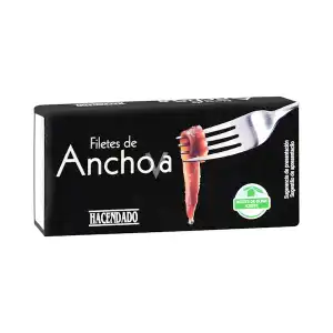 Filetes de anchoa en aceite de oliva Hacendado Lata 0.042 kg