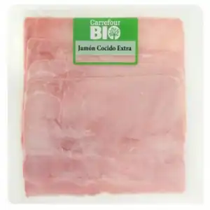 Jamón cocido extra ecológico en lonchas Carrefour Bio sin lactosa 100 g