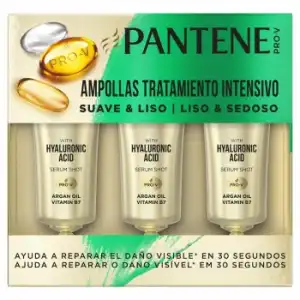 Tratamiento intensivo nutritivo en ampollas Suave & Liso Pantene Pro-V pack de 3 unidades de 15 ml.