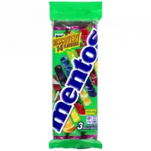 Caramelos blandos sabores surtidos Mentos pack de 3 unidades de 37,5 g.