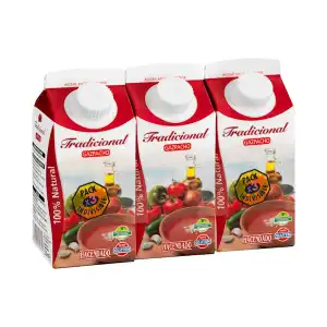 Gazpacho tradicional Hacendado 3 mini bricks X 330 ml