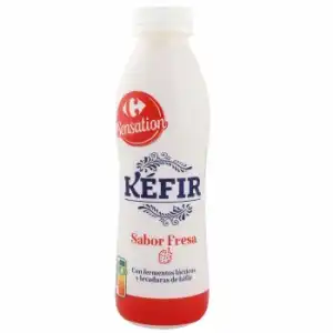 Kéfir de fresa Carrefour Sensation sin gluten 500 g.