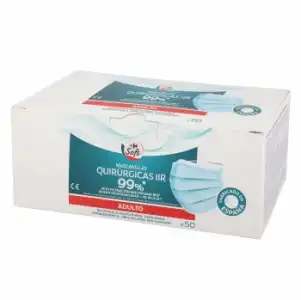 Mascarillas quirúrgicas IIR desechables para adulto Soft Carrefour pack de 50 ud.