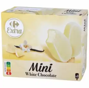 Mini bombón helado chocolate blanco Carrefour 8 ud.