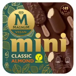 Mini bombón helado vegano clásico almendrado Magnum sin gluten 6 ud.