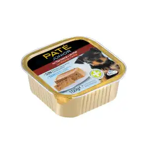 Paté perro júnior Delikuit con ternera y leche Tarrina 0.15 kg