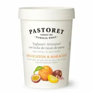 Yogur de melocotón y maracuyá Pastoret sin gluten 500 g.