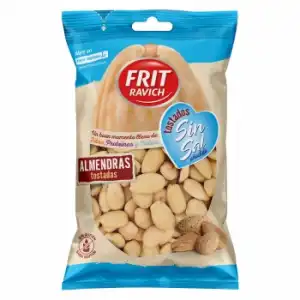 Almendras tostadas sin sal añadida Frit Ravich sin gluten 110 g.