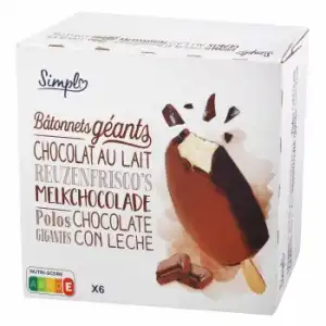 Bombón helado chocolate con leche 6 ud.