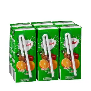 Fruta + leche Caribe Hacendado 6 mini bricks X 200 ml