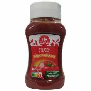 Kétchup picante Classic Carrefour envase 340 g.