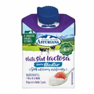 Nata para montar Central Lechera Asturiana sin lactosa 200 ml.