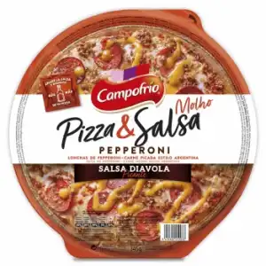 Pizza pepperoni con salsa diávolo picante Pizza & Salsa Campofrío 345 g.