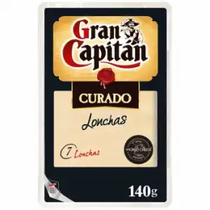 Queso curado en lonchas Gran Capitán 140 g.