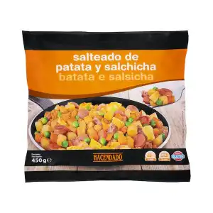 Salteado de patata y salchicha Hacendado ultracongelado Paquete 0.45 kg