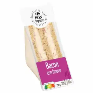 Sándwich bacon con huevo Carrefour 150 g.