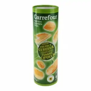 Aperitivo de patata sabor crema agria y cebolla Dipster Carrefour 175 g.