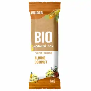 Barrita de almendras y coco ecológica Weider sin aceite de palma 50 g.