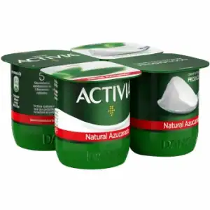 Bífidus azucarado natural Danone Activia pack de 4 unidades 120 g.