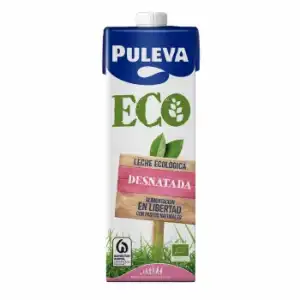 Leche desnatada ecológica Puleva brik 1 l.